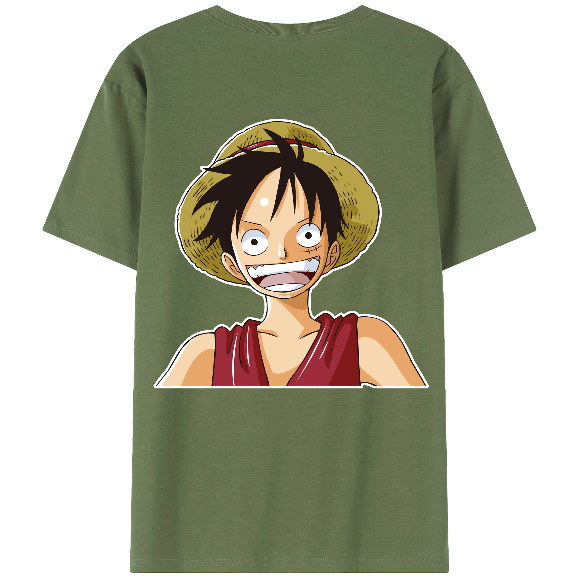 ワンピース モンキー・D・ルフィ ONE PIECE Monkey D. Luffy 綿100％ メンズ半袖Tシャツ（バックプリント） 通気性